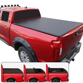 Srta162150 1firstmotor Soft Bed Tonneau Cover For 2016-2023 Toyota Tacoma 5ft Black Pickup