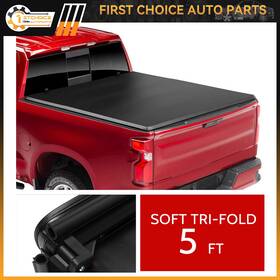 1st162323choice 1stchoice-autoparts For Nissan Frontier 2005-2021 5ft/60in Bed Soft Tri-fold Tonneau Cover Black