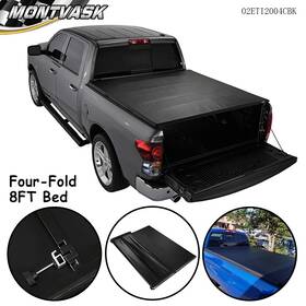 Mm1452663 2014mmotor Four-fold Tonneau Cover 8ft Long Bed Fit For 14-21 Toyota Tundra Lock