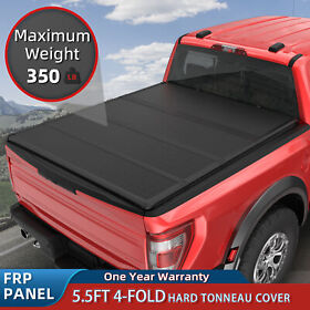 M42141wk1997 5.5ft Quad Fold Frp Hard Truck Bed Tonneau Cover For 2015-2022 Ford F-150 F150