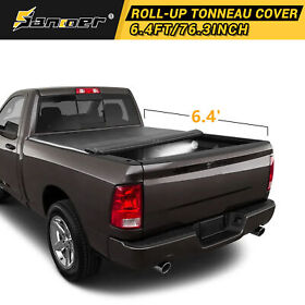 Sn-tcd-jg-6.4-09-20 6.4ft 76.3inch Soft Roll Up Tonneau Cover Truck Bed For 2009-2018 Dodge Ram 1500