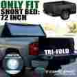 Tltc-rang93fs-6-tfs-jr 93-08 Topline Autopart Tri-fold Soft Tonneau Cover Jr Ford Ranger Flareside Splash 6 Ft Short Bed Led-stick-touch-lamp-truck-bed-rubber-seal