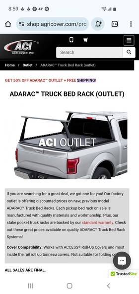 F1010012 Access Cover F1010042 Adarac Truck Bed Rack 04-on Ford F-150 And 06-08 Lincoln Mark Lt 5ft6 Inch