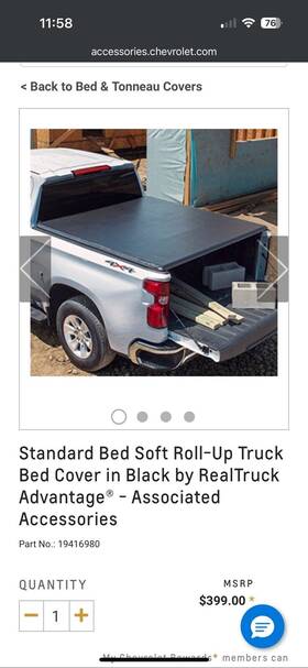 19416979 Advantage Truck Accessories Soft Roll Up Bed Tonneau Cover 5/8 Gm