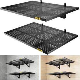 A-axrb-2x3 Aecxm 2-pack-2x3ft Garage Shelving 560lbs Heavy Duty Wall 2pack-2x3ft Black