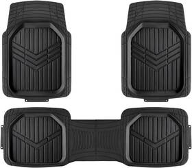 812032625 Amazon Basics 3-piece All-weather Heavy Duty Full Set Rubber Floor Black