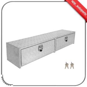 App18318to186s App Autoparts 72 Inch X13 X16 Silver Aluminum Storage Tool Box With 4x Chain 2x Lock For Truck