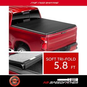 Asf152308r01 As-speedfather Tri-fold 5.8ft Bed Soft Tonneau Cover For Silverado Sierra 1500 Truck 2019-2024