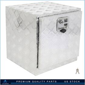 Aup183169cap Asucarparts Aluminum Storage Tool Box 18 Inch X 17 X18 With 2x Chain For Truck Garage Home Office