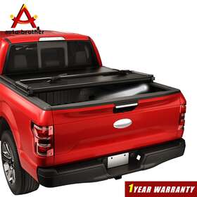 8o042148o923 Autobrother Truck Bed Tri-fold Hard Tonneau Cover Frp 6.5 6.6ft For 2004-2014 Ford F-150