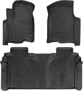 1662 Autocessking 747086242558 Set Of 3 Floor Mats Cargo Liner For Chevrolet Silverado 1500/gmc Sierra Black
