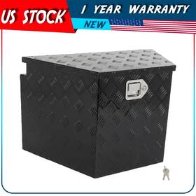 Aut183182plus Autodayplus 31 Inch X19 X18 Black Aluminum Tool Box Truck Storage Trunk Trailer Tongue With Lock
