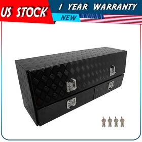 Aut183184plus Autodayplus 60 Inch 13.5 21 Black Aluminum Truck Bed Underbody Tool Box Trailer Trunk Storage