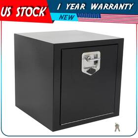 Aut183189plus Autodayplus 18 Inch Black Iron Underbody Truck Storage Tool Box With Lock 1