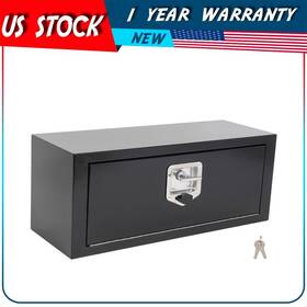 Aut183203plus Autodayplus 28 Inch X12 X11 Black Iron Truck Bed Underbody Tool Box Trailer Trunk Storage