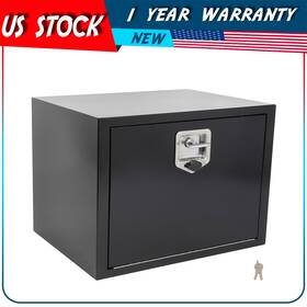 Aut183tq192cv Autodayplus Black 24 Inch 18 Iron Tool Box Underbody Truck Storage With Lock 1