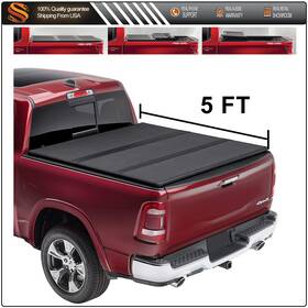 Aut1652510us Autodealsparts 5ft Hard Tri-fold Bed Cover For 15-21 Chevy Colorado And Gmc Canyon Tonneau
