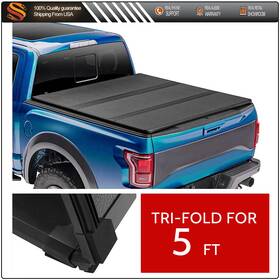 Aut1652550010203us Autodealsparts Solid Hard Tri-fold Tonneau Cover 6 Bed For 2016-2021 Toyota Tacoma 5ft/60in