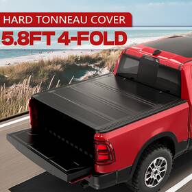 M042361-b4 Autogalaxy 5.8ft 4-fold Truck Bed Tonneau Cover For 2009-2018 Ram 1500 Low-profile