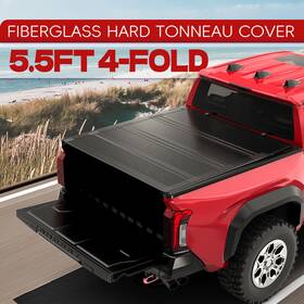 M042463-b4 Autogalaxy 5.5ft 4-fold Frp Truck Bed Tonneau Cover For 2022-2024 Toyota Tundra Low-profile