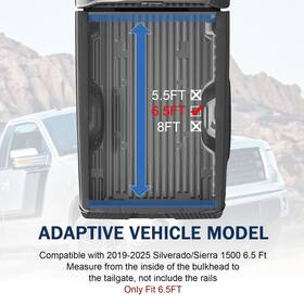 Lt094 Autopartsoutlets Low Profile Hard Tri Fold Tonneau Cover 6.5ft For Chevrolet/gmc 2019-2024 1500