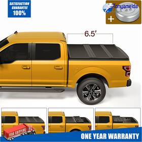 Autopartszone4usa 713101923702 For Silverado 07-13 Sierra 1500/2500/3500 Bed Hard Tri-fold Tonneau Cover 6.5ft
