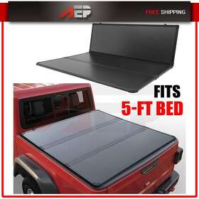 Puppy166683y78 Autopuppy Hard Tri-fold Truck Tonneau Cover For 15-19 Colorado/canyon 5ft Bed 60ftft With Led