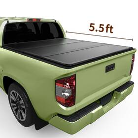 3-fold Autosaver88 199449104582 5.5 Ft Hard Tonneau Cover Truck Bed For 2007-2021 Toyota Tundra With Lamp