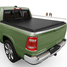 Autosaver88 199449239673 8 Ft Soft Roll-up Tonneau Cover For 2003-2024 Dodge Ram 1500 2500 3500 Truck Bed