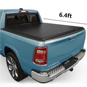 Autosaver88 199449243649 6.4 Ft Bed Soft Quad-fold Tonneau Cover For 2003-2025 Dodge Ram 1500 2500 3500