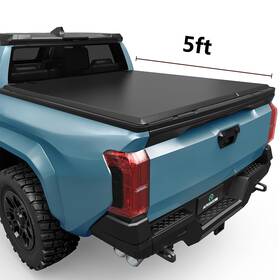 Beysh1zcqq Autosaver88 5 Ft Soft 3-fold Tonneau Cover For 2024-2025 Toyota Tacoma Truck Bed With Lamp