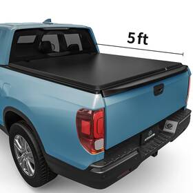 Beyshae4ei Autosaver88 5ft Soft Roll Up Tonneau Cover For 2017-2025 Honda Ridgeline Truck Bed On Top