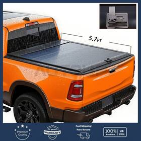 Sdrs241d Autoup 5.7ft Durable Retractable Hard Tonneau Cover For 2009-2024 Dodge Ram 1500