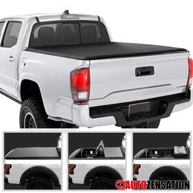 Autozensation 841808197123 Fit 2016-2023 Toyota Tacoma 6ft 72 Inch Soft Truck Bed Quad Fold Tonneau Cover 16-23