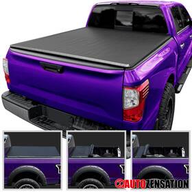 Autozensation 841808198892 Fit 2017-2024 Titan 5.5ft Soft Roll-up Truck Bed Tonneau Cover With Lamp 17-24