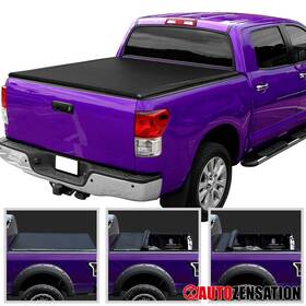 Autozensation 841808198960 Fit 2007-2021 Toyota Tundra 5.5ft Soft Roll-up Truck Bed Tonneau Cover With Lamp