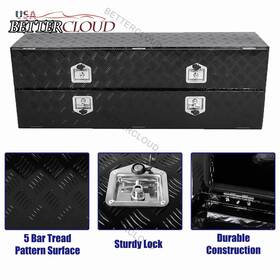 C13043 B Ettercloud Heavy Duty 60 Inch X15 X21 Truck Tool Box With Lock Key Aluminum Storage Black