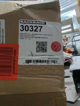 30327 Backrack Hdw Kit Toolbox 21 Inch 05-22 Fits Toyota Tacoma