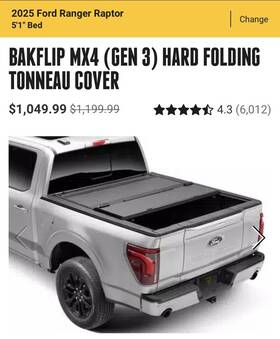 448342 Bak Industries New Realtruck Bakflip Mx4 Gen 3 Hard Tonneau Fits 24-25 Ranger/ranger Raptor
