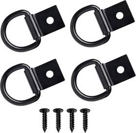 240001a04 Bee Breezily 4 Pcs D Rings Tie Down Anchors Hooks For Floor Trucks Rv Campers Vans Black