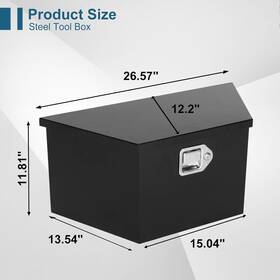 1s3326 Better-autoparts 26.6 Inch X13.6 X11.9 Truck Box Heavy Duty Steel Trailer Tongue Storage Organizer