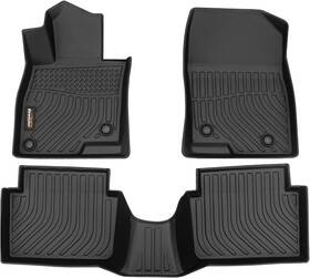Binmotor 759135327734 Binmotor-floor Mats For Mazda 3 2014-2018 Front And 2nd Row Heavy Duty Black