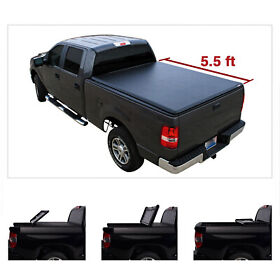 3064t Black Soft Vinyl Lock Tri-fold Tonneau Cover Assembly For 14-21 Tundra 5.5foot Bed