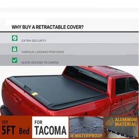 Wxgtacoma2016 Bobo For Tacoma 5ft Tonneau Cover Truck Bed Retractable Waterproof Hard