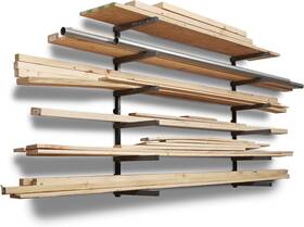 Pbr-006b Bora Portamate Wood Organizer And Lumber Storage Metal Rack With Black