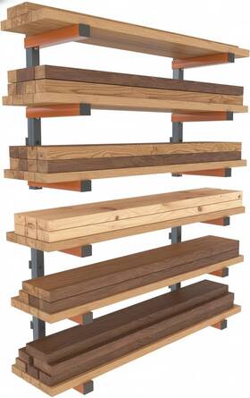 Pbr-0315 Bora Lumber Storage 30 Inches W X 3 L H Orange Gray