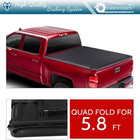 Bra167792oke Brakemotorparts 5.8ft Soft 4-fold Truck Bed Tonneau Cover Fits 2004-2020 Silverado Sierra