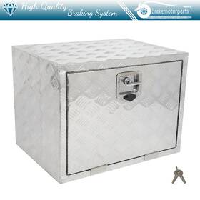 Bra183175oke Brakemotorparts Aluminum 24 Inch X 18 X18 Storage Tool Box With 2x Chain For Truck Garage Home Office