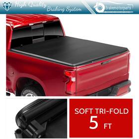 Brake162323e90 Brakemotorparts Soft Tri-fold Truck Bed Tonneau Cover Fits Nissan Frontier 2005-21 5ft