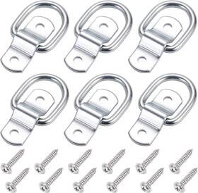 102074 Branded 6 Pack D Ring Tie Down Anchors 1/4 Inch Heavy Duty Iron